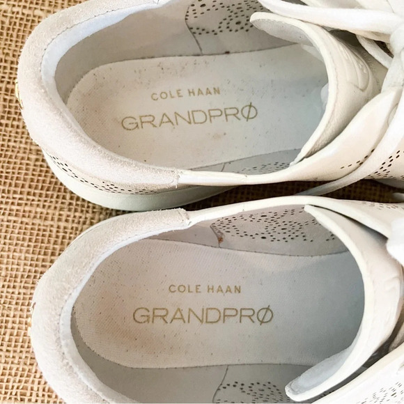 Cole Haan GrandPro White Perforated Sneaker Size 10 Women’s - Picture 11 of 14